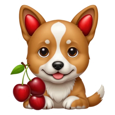dog with cherries sticker