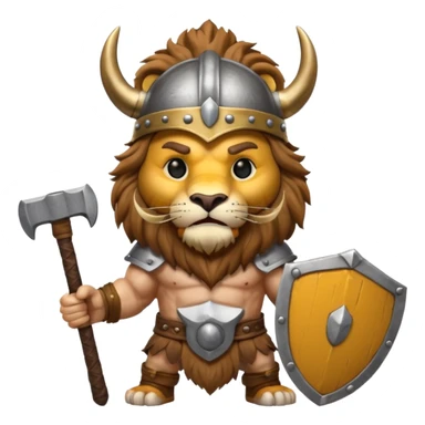 lion, viking helmet, hammer sticker