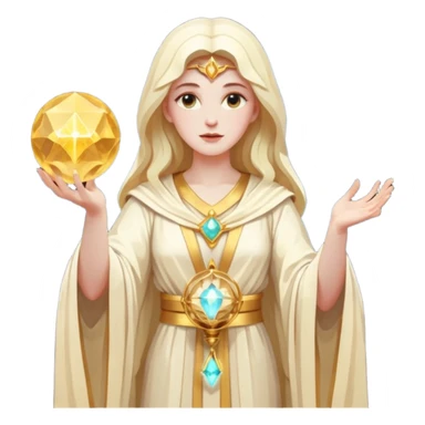 fantasy magic tarot card low poly goddess sticker