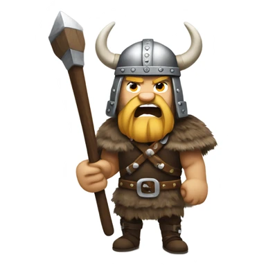 Angry Viking With hummer  sticker