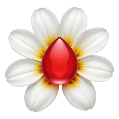flower with a red drop in the center sticker