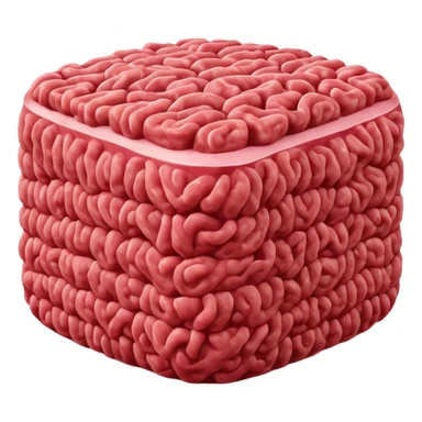 raw ground meat object icon, fresh minced beef, 3D cartoon, mobile game icon style, clean background, soft shadow, no text, no watermark
 sticker