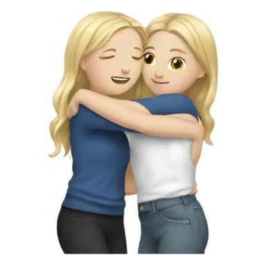 two white girls hug each other sticker