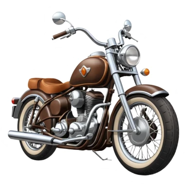 Draw a classic cruiser motorcycle with chrome details & leather seat. sticker