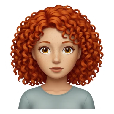 female curly red hair sticker