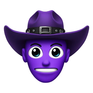 Purple devil with black cowboy hat sticker