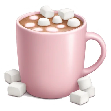 Light Pink mug of hot chocolate with marshmallows  sticker