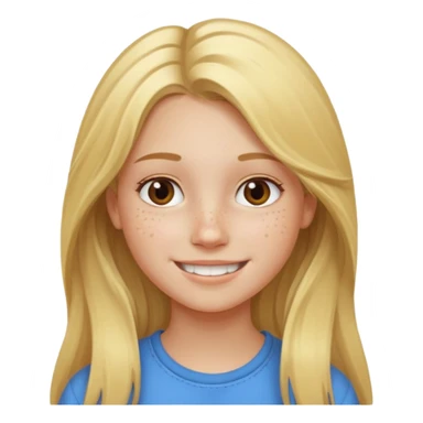 teenager girl blond w/ freckles long hair sticker