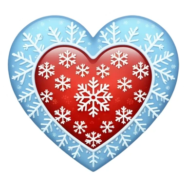 heart with winter snowflakes sticker