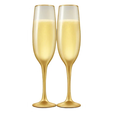 Gold champagne flutes sticker