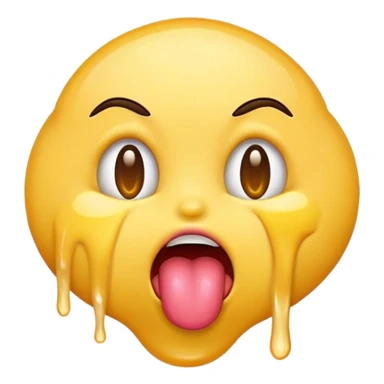 Emoji with a wet tongue sticker