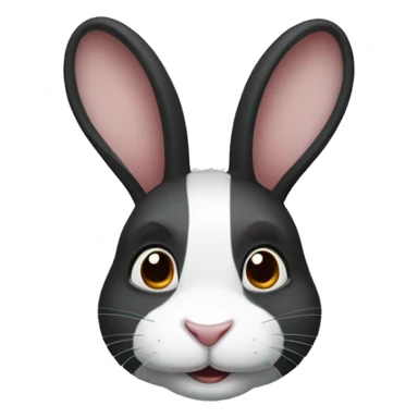 Black and white rabbit sticker