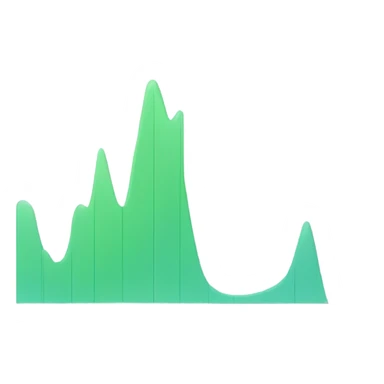 vaporware color themed line chart, direction up and to the right sticker