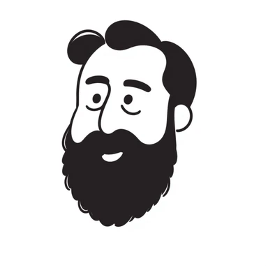 cute round nose with just a beard, no mustache sticker