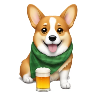 sad corgi holding beer sticker