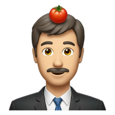 Un homme avec une tête de tomate sticker