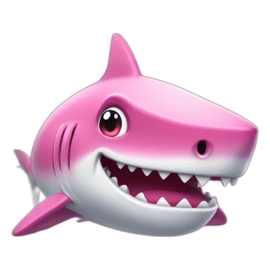 pink shark cry sticker