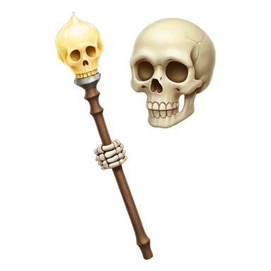 Skull Staff – Wooden staff with glowing skull top
 sticker