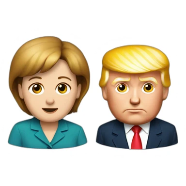 Angela Merkel and Donald Trump sticker