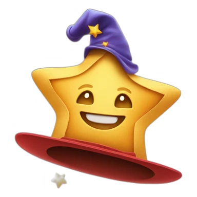 star jumping up and out of a magic hat without face sticker