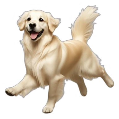 white golden retriever dancing sticker