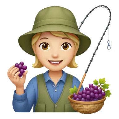 Grape fishing sticker