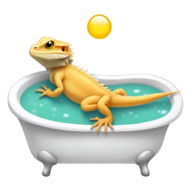Bearded dragon in bathtub sticker