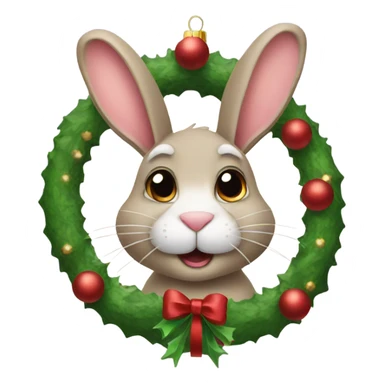 Christmas rabbit sticker