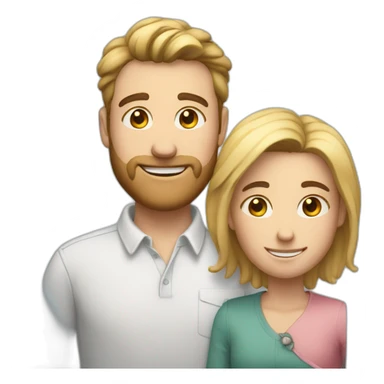 2 white tall and big guy friends next to each other shoulder to shoulder smiling sticker