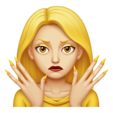 Yellow face with disgusting look and nails  sticker