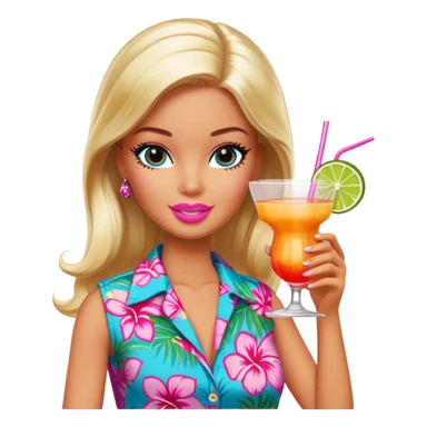 Tropical vacation barbie  sticker