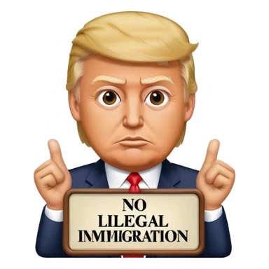 President Trump saying no to illegal immigration sticker