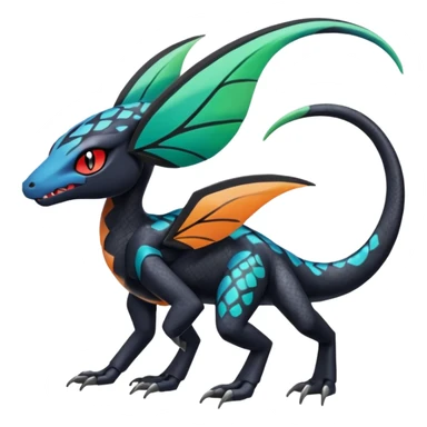 Meloetta-Salandit-Nargacuga-Pokémon-Fakémon-fusion-hybrid-creature sticker