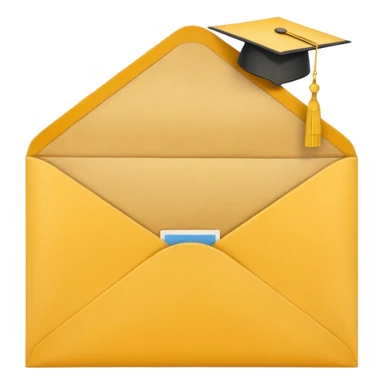 A simple emoji-style icon of a yellow manila envelope with subtle paper texture, clean edges, and a small graduation NUMBER  2017 group-photo icon on the front, graduation icon  sticker