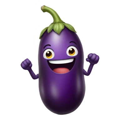 Eggplant with arms sticker