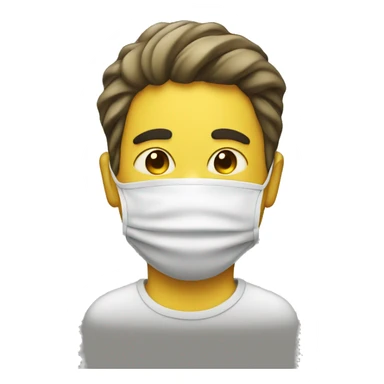 Masked man with gum sticker