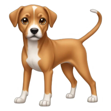 mixed breed caramel black face long legs sticker