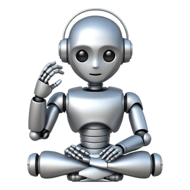 cute robot doing a thinking pose sticker