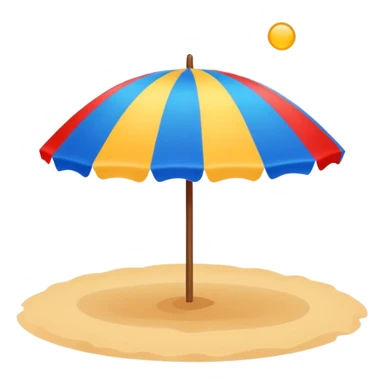 A beach umbrella with a bright, cheerful pattern, providing shade. sticker