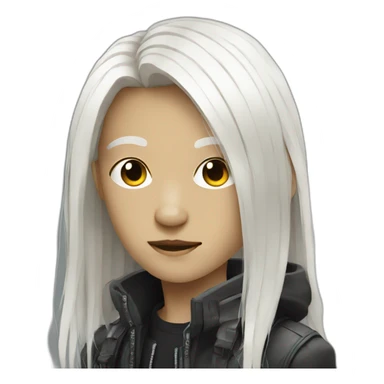boy cyberpunk with white long hair sticker