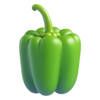 realistic vivid green bell pepper icon without eyes nose mouth sticker