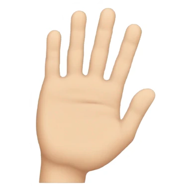 side view, hand flat, thumb tucked in sticker