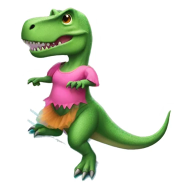 T-Rex with a tutu on a surfboard  sticker