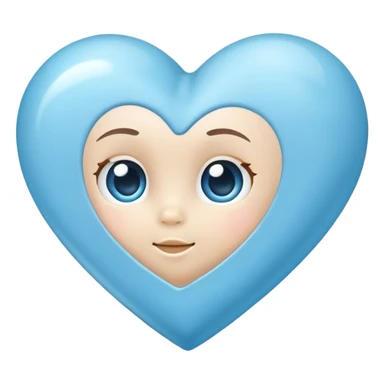 baby blue heart  sticker