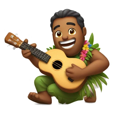 hawaaian man playing ukelele  sticker