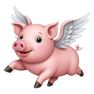 Pig flying  sticker
