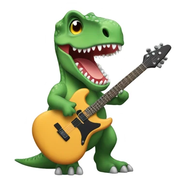 dino with a gitaur sticker