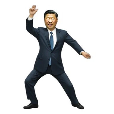 President Xi dance with a pool sticker