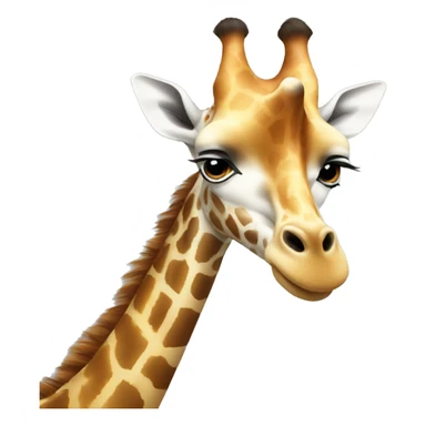A giraffe cleaning it ear with it tongue sticker