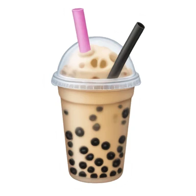 Bubble tea with beige straw sticker